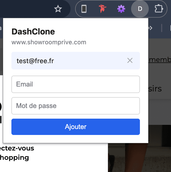Capture du projet DashClone